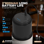 HAUSHOF Portable Coffee Maker, Travel Coffee Maker Battery Operated Small Pour Over Set, Compact Coffee Maker with Electric Grinder & Insulated Mug for Travel, Camping, Car