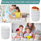 Xinnun 24 Pcs 4 oz Ramekins Creme Brulee Dishes Oven Safe Classic Porcelain Ramekins Set for Baking, Creme Brulee, Souffle, Appetizer, Custard, Pudding, Dipping Bowl, White