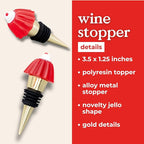 ban.do Cute Wine Stopper, Novelty Bottle Cork for Wine or Champagne, Metal Wine Plug, Bar Tool and Home Decor (Jelly Dessert)