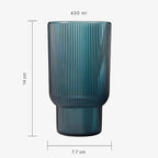 Shatterproof Acrylic Tall Drinking Glasses Set, European Style, Dishwasher Safe, Ribbed | Set of 4 | Fluted Tritan Drinkware, Unbreakable BPA-free Plastic, Reusable Stackable Glassware 14.5oz - Green