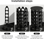 CEHNCEH K Cup Holder, Coffee Pods Holder Storage Organizer Stand Carousel Compatible with 40 Keurig K-Cup Pods, Home or Office Kitchen Counter (Black)