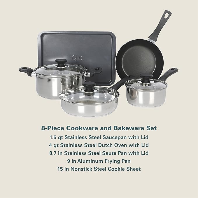 Gibson Home 74 Piece Kitchen in a Box Pots and Pans Cookware, Plates and Bowls Dinnerware, Cutlery Knife Block, Flatware Utensils, Tools & Gadgets, Storage, Glasses Set