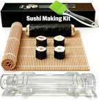 Sushi Making Kit – Clear Sushi Bazooka Roller & Bamboo Sushi Rolling Mat, Easy DIY Sushi Maker Tool Set for Beginners, Homemade Sushi Rolls for Kitchen & Party (Clear)