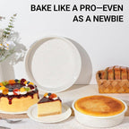 SJ 10 Inch Silicone Round Cake Pan with Metal Reinforced Frame Set of 3, Nonstick Silicone Cake Mold for Baking Suitable for Making Layers, Cheese & Chocolate Cakes