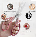 AWinjoy Kitchen Scissors, Heavy Duty Sharp Shears Dishwasher Safe, Rose Gold Cooking Accessories for Meat, Chicken, Fish, Poultry, Herb, Bread