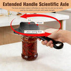 4 in 1 Multi-Purpose Jar Opener,Magnetic Stainless Steel Can Opener with Ergonomic Handle,Multi Size Lid Tool for Jars Cans Wine Bottles, Home Kitchen Helper(Black)