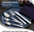 Hunnycook 60-Piece Silverware Set - Stainless Steel Silverware Set for 12, Include Spoons and Forks Set, Mirror Polished, Dishwasher Safe, Cutlery Set for Home Kitchen Restaurant