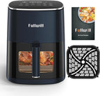 Fullwill 6QT Air Fryer with Viewing Window,12-in-1 Multi-Function Air Fry,Roast,Bake, Dehydrate, Fries,Nonstick and Dishwasher-Safe Basket,Family&friends Party,Max 400℉ Crisping 1700W,Blue