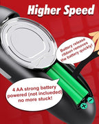 One Touch Electric Can Opener Fits All Can Sizes, Electric Can Openers for Kitchen Food Safe with Smooth Edge, Kitchen Gadgets Battery Operated Can Openers for Seniors, Arthritis and Chef Black+Grey