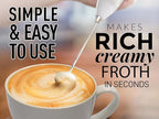 Zulay Powerful Milk Frother for Coffee with Powerful Motor - Handheld Frother Electric Whisk, Milk Foamer, Mini Mixer & Coffee Blender Frother for Frappe, Latte, Matcha, No Stand - Marble