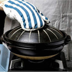 Round Casserole Dish Heat-Resistant Ceramic Casserole With Lid Soup Pot With Soup Pot Oil-Free Saucepan Japanese Donabe Hot Pot With Brushstroke Saucepan With Slow Stew W,A-1.7L