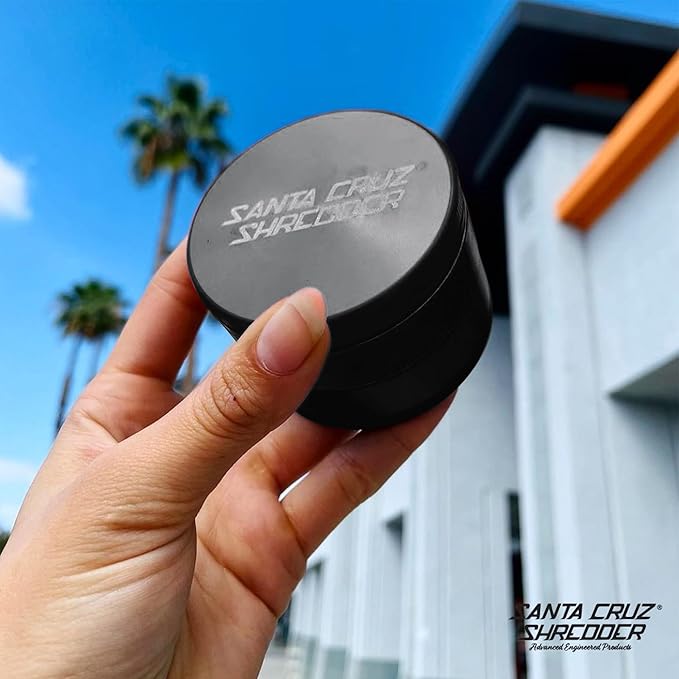 Santa Cruz Shredder Metal Herb Grinder Knurled Top for Stronger Grip 3-Piece Large 2.7" (Black)