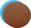 uxcell 3pcs Silicone Jar Opener Pads, 17.5cm/7" Texture Can Opener Multipurpose Round Bottle Lid Opener Non-Slip Coasters for Weak Hands Seniors Children, Brown, Gray, Blue