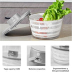 Electric Salad Spinner, 4L Lettuce Spinner Large Capacity USB Chargeble Fruit Vegetable Washer Dryer for Home Kitchen (Gray)