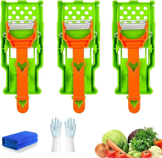 Pelador Multifuncional 2-En-1, Multi Cutter and Julienne Set with Grating Plate, Multifunctional Kitchenware Set, For Fruits and Vegetables (3pcs)