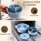 Microwave Vegetable Steamer, Silicone Microwave Cooker Basket for Broccoli, Rice, Eggs & Baby Food, Double Layer Design, Healthy Low Carb Cooking, Dishwasher Safe