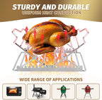 Adjustable Chicken Roasting Rack,Non-Stick Roasting and Cooling Rack, Stainless Steel Foldable Roasting Rack,V-Shaped Stand for Turkey Chicken Includes basting Brush (Silver)