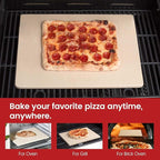20"x 13.5" Pizza Stone, Cordierite Pizza Pan for Oven Grill and BBQ, Rectangular Large Baking Stone for Bread, Durable Cooking Stone, Thermal Shock Resistant