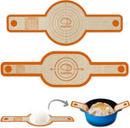 PLAPITATE Silicone Bread Sling Dutch Oven Liner, Non-Stick & Easy Clean Reusable Oval and Round Silicone Bread Baking Mat with Long Handles, Easy to Transfer Sourdough Bread - 2 Orange Set
