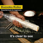 Clear Sushi Bazooka – Easy Sushi Making Kit for Beginners & Professionals | DIY Sushi Maker mold for Perfect Rolls at Home | Fun Japanese Cooking Gadget for Family, Parties & Gift