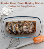 Razab LARGE 7.6 Cups/1800 ML/1.9 Qt Glass Loaf Pan with Lids - Meatloaf Pan BPA free Airtight Lids Grip Handle Easy Carry, Microwave and Oven Safe - Loaf Pans For Baking Bread, Cakes, Glass Loaf Pan