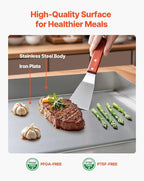 VEVOR Commercial Electric Griddle, 28.54 x 15.75 inches, 4400W, 122-570°F Adjustable Temp Control, Stainless Steel Body, Half Grooved Half Flat, with 2 Spatulas, 2 Brushes, and 4 Foot Pads, for Steak