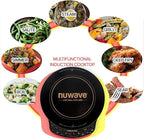 Nuwave Gold Precision Induction Cooktop, Portable, Large 8” Heating Coil, 12” Shatter-Proof Ceramic Glass Surface, 3 Wattage Settings 600, 900, and 1500 Watts, 9” Duralon Non-Stick Fry Pan Included