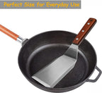 Professional Metal Spatula for Cast Iron Skillets and Flat Top Grills, Full Tang Wooden Handle, Thick Stainless Steel Blade, Smash Burger Spatula Turner for Flipper, Cooking, BBQ, 4.7 x 2.7 Inch