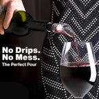 TenTen Labs Premium Wine Aerator Pourer Spout (2-Pack) – Rich Bubbles for Improved Flavor & Aroma – Wine Accessories for Wine Lovers with No-Drip Design – Perfect Gifts for Women and Men – Black