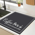 Findosom Dish Drying Mat, 16" x 18" Super Absorbent & Hide Stain Coffee Mat, Cuttable Drying Mat for Kitchen Counter, Coffee Bar Accessories, Under Dish Rack, Coffee Maker, Espresso Machine, Black