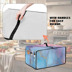 Marble Print Toaster Oven Cover, Heavy Duty Heat-Resistant Air Fryer Cover for Kitchen Counter, Small Appliances Dust Slipcovers, Blue Pink Gold, (Medium-16.1*19.71*10 inches)