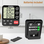 FCXJTU Digital Dual Triple Kitchen Timer, 3-Channel Magnetic Countdown Timer for Cooking, Large Display Stopwatch Multi Food Classroom Timer Loud Alarm for Seniors Teachers Battery Included (Black)