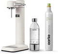 Aarke Carbonator lll with CO2 Cylinder, Sparkling & Carbonation Water Machine, Stainless Steel with PET BPA-Free Reusable Bottle Volume 1L/34 fl oz (Matte White)