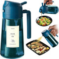 TrendPlain 16oz/470ml Blue Glass Olive Oil Sprayer for Cooking - 2 in 1 Olive Oil Dispenser for Kitchen Gadgets, Air Fryer, Salad, and BBQ - Navy