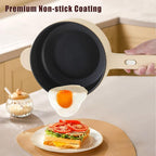 Dezin Hot Pot Electric, 2L Non-Stick Sauté Pan, Rapid Noodles Cooker, Mini Portable Pot for Steak, Egg, Fried Rice, Ramen, Oatmeal, Soup with Power Adjustment & Spatula, College Dorm Room Essential