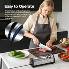 Narcissus Knife Sharpener, Professional 2 Stage Electric Knife Sharpener for Quick Sharpening & Polishing, with Scissors Sharpener and Metal Dust Collection Box, Stainless Steel, Silver