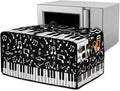 Piano Musical Notes Print Toaster Oven Dust-proof Cover, Heat-resistant Anti Fingerprint Microwave Oven Dust Cover, Kitchen Counter Accessory (Small-14.5 * 18.46 * 9 inches)