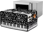 Piano Musical Notes Print Toaster Oven Dust-proof Cover, Heat-resistant Anti Fingerprint Microwave Oven Dust Cover, Kitchen Counter Accessory (Medium-16.1 * 19.71 * 10 inches)