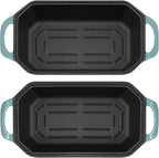Flavehc Bread Pan Cast Iron Loaf Pan with Lid Bread Loaf Pan 8.5x4.5 Inch Loaf Pan Enameled Cast Iron Sourdough Loaf Pan, LightBlue