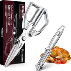 Huusk Kitchen Scissors and Potato Peelers Set, Multifunction Japanese Vegetable Peeler for Kitchen, Stainless Steel Cooking Shears with Fruit Peeler for Carrot, Veggie, Gifts for Women