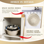 4-1 Colander with Bowl Set - Rotatable Colander for Kitchen (Patented), Upgraded Graters Food Strainers for Pasta Fruits and Vegetables, Funny Presents for Women, Aesthetic Kitchen Gadget - Beige