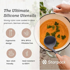 Starpack 'Stir & Serve' Silicone Cooking Utensils Set (5 Pcs) - 10.5" - Kitchen Utensil Set Heat Resistant to 600°F - Kitchen Utensils for Nonstick Cookware - Silicone Utensil Set for Mixing & Cooking