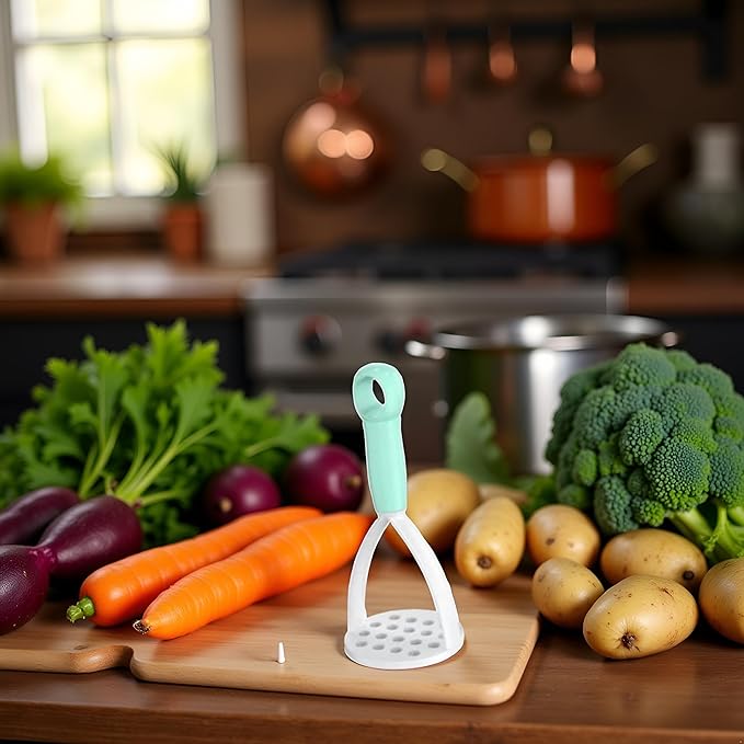 1Pc Random Color Manual Silicone Potato Masher, Cooking Utensils Masher, Mini for Non-Stick Cookware，Fruit and Vegetable Tools Ricers