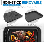 Indoor Grill, CUSIMAX Electric Smokeless Grill & Griddle with REPLACEABLE Smoke Filter Sponge, 1500W Korean BBQ Grill, Smart LED Display, Larger Grilling Area, Black(New Model)