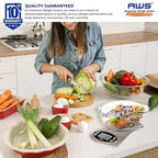 AWS Kitchen Pro 0.1g/0.001oz Precision Food Scale 5kg/11lb Digital Bowl Scale with Tempered Glass, | 2.72L Dishwasher-Safe Bowl, Tare, Timer, Clock & Room Temperature Display | Ultra Cooking Scale