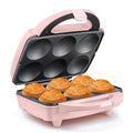 Holstein Housewares Non-Stick 6-Count Electric Cupcake Maker Machine – Bakes 6 Cupcakes, Muffins, Pizza Cups, Cinnamon Buns – Perfect for Gifts, Birthdays, Holidays, or Bake Sales, Pink