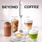Zulay Kitchen Metal Rechargeable Milk Frother, 3 Whisk Attachments Handheld Frother Wand, 1800mAh USB-C Charging, Electric Drink Mixer for Protein, Matcha & Powders - One Charge Lasts up to 6 Months
