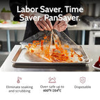 PanSaver Low Temperature Liners for Easy Clean Up - Disposable Buffet Pan Liners, Ovenable up to 220F - Clear (Half Pan - Medium & Deep | 23 x 16 IN)