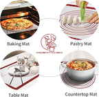 Silicone Baking Mat, Non Stick Pastry Mat Sheet for Dough Rolling, Nonslip Fondant/Pie Crust Mat, Counter Mat Oven Liner Mat for Making Cookies Macarons Bread Baking Supplies Extra Large 26 x 16 Inch