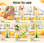 Portable Blender for Smoothies & Shakes - Cordless Personal Size Mini Blender with BAP Free Juice Cup, USB Rechargeable Suit for Sports/Picnic